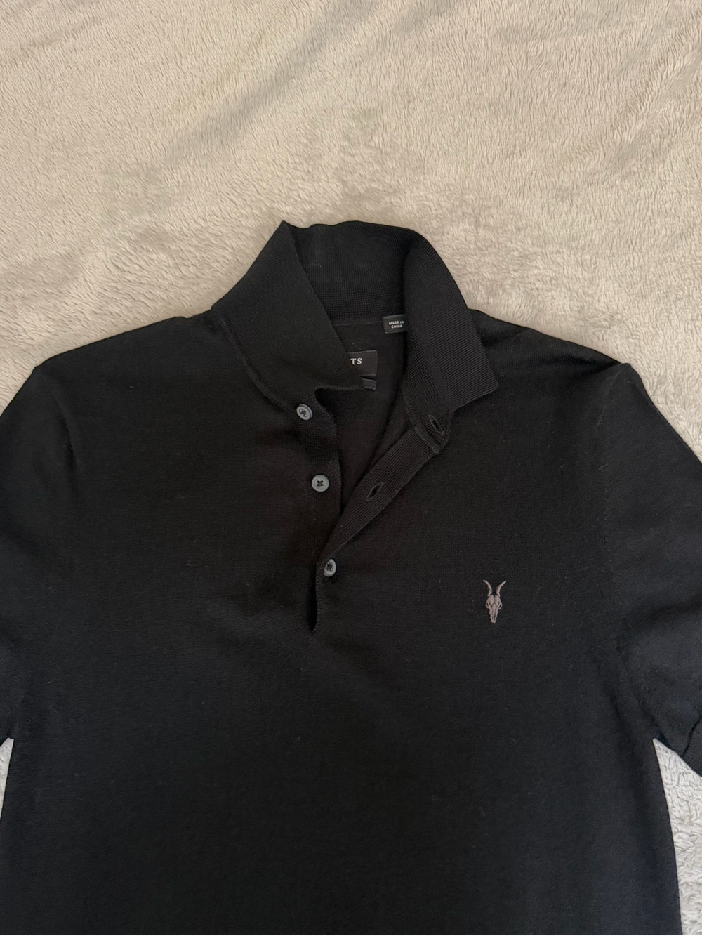 Allsaints 100% Merino Wool Polo Shirt - Picture 2 of 2
